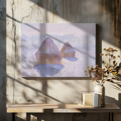 Haystacks (effect of Snow and Sun) (1891) By Claude Monet - Poster / Art Print - interiör