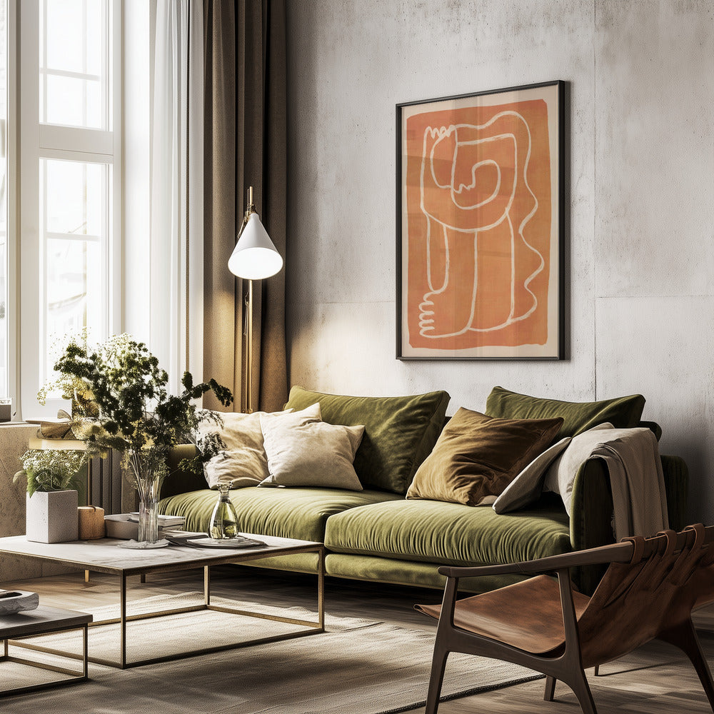Abstract Line Art Figure - Poster / Art Print - interiör