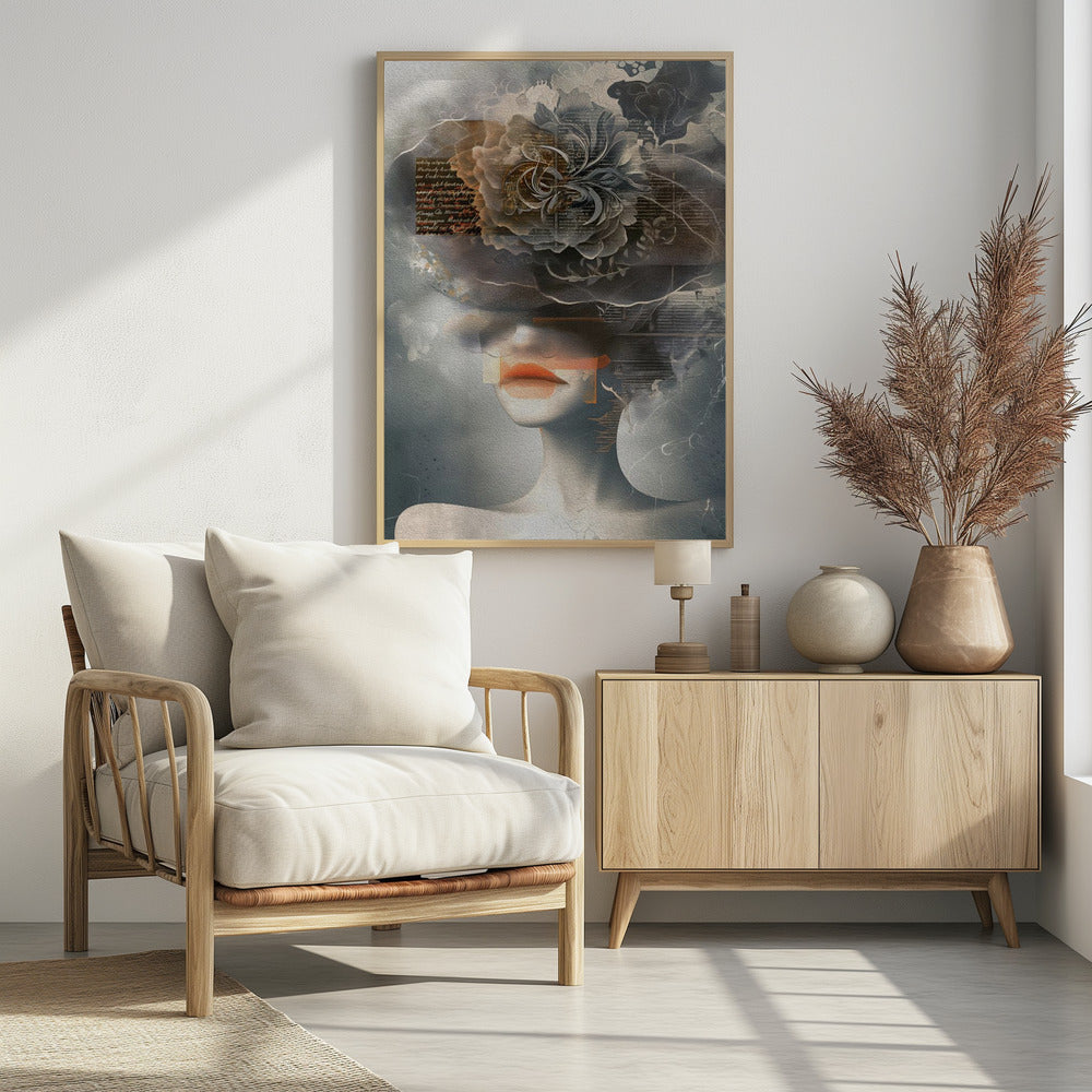 Lady In Hat No 1 - Poster / Art Print - interiör