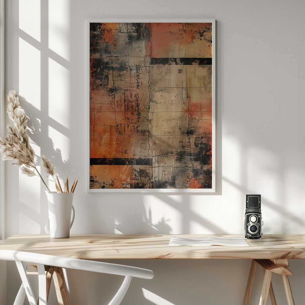 Abstract Cracks No 1 - Poster / Art Print - interiör