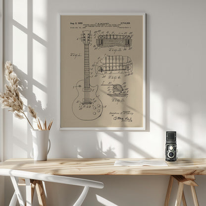 Electric Guitar Patent 1955 - Poster / Art Print - interiör