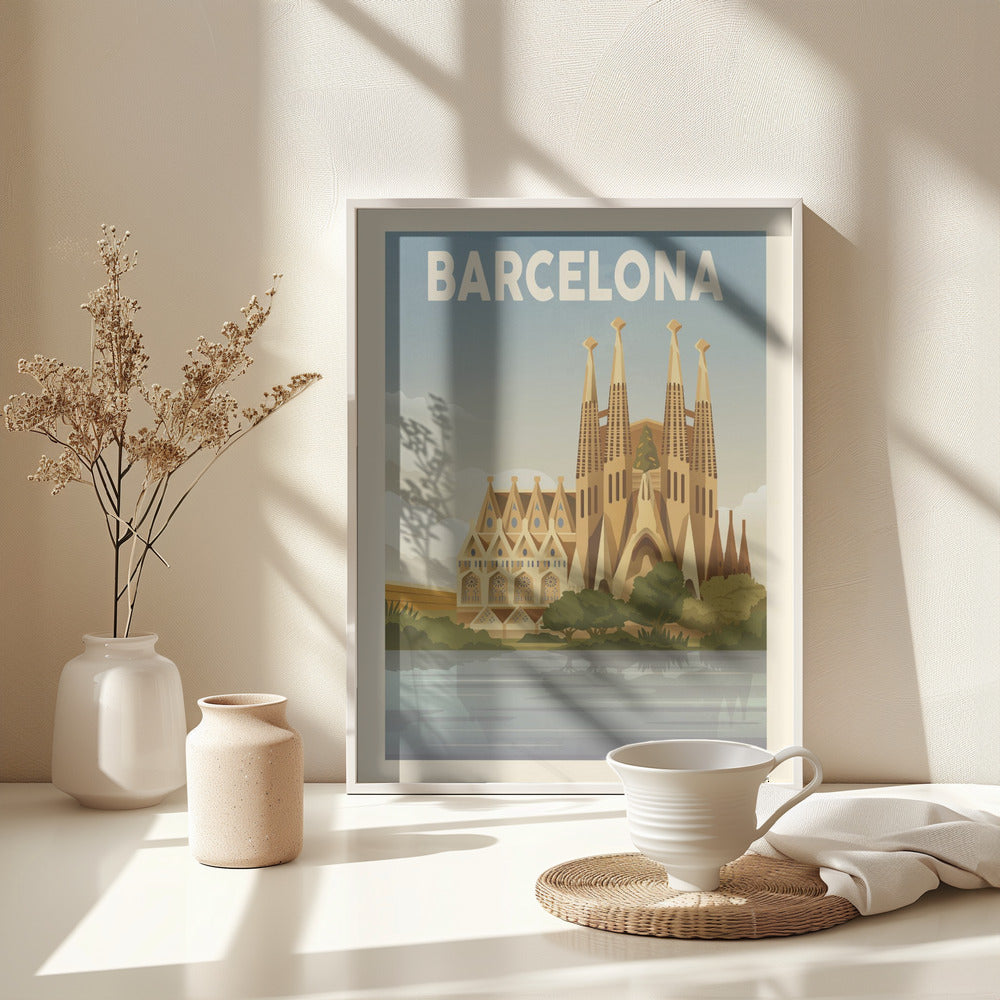 Barcelona Travel Print - Poster / Art Print - interiör