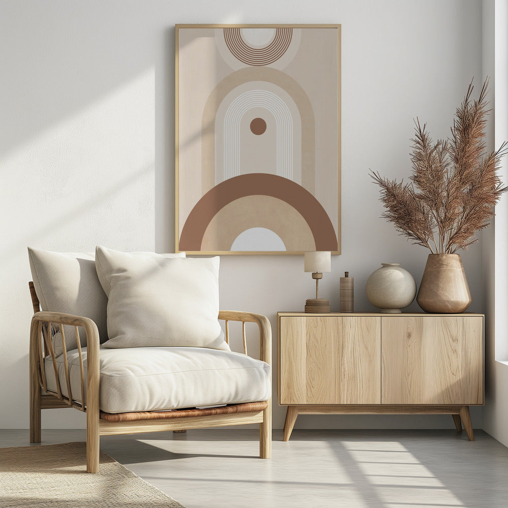Beige Mid Century Poster No.2 - Poster / Art Print - interiör