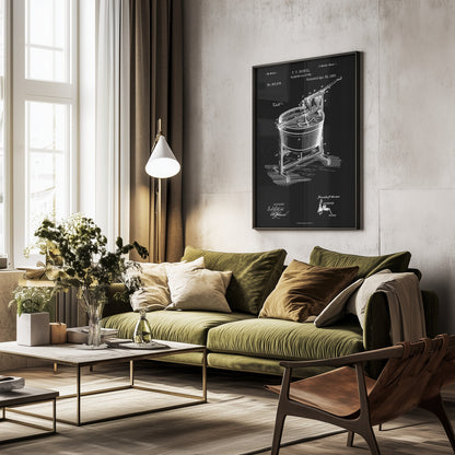 Washing Machine Patent 1887 - Poster / Art Print - interiör