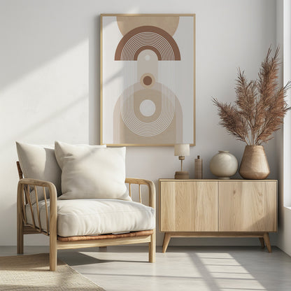 Beige Mid Century Poster No.3 - Poster / Art Print - interiör