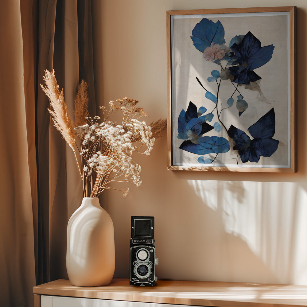 Blue Dry Flowers - Poster / Art Print - interiör