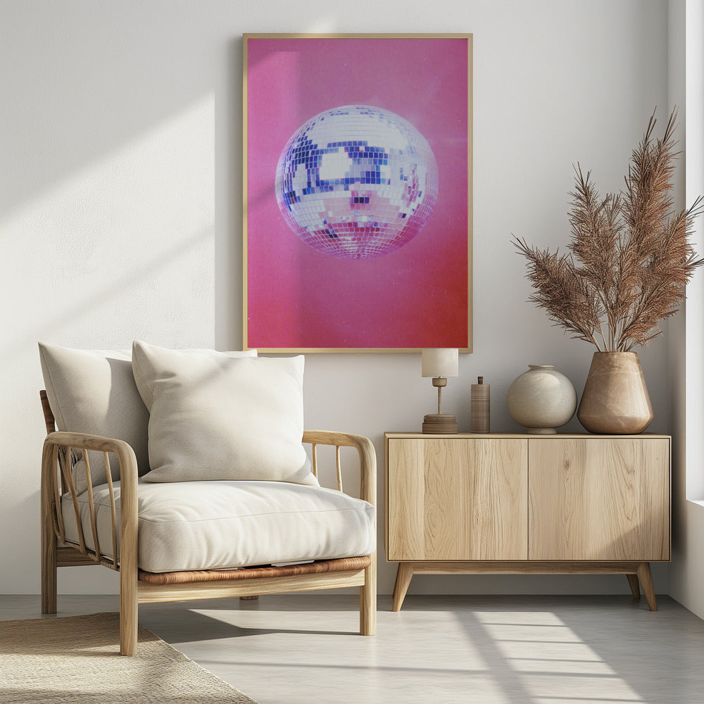 Pink Disco Ball - Poster / Art Print - interiör