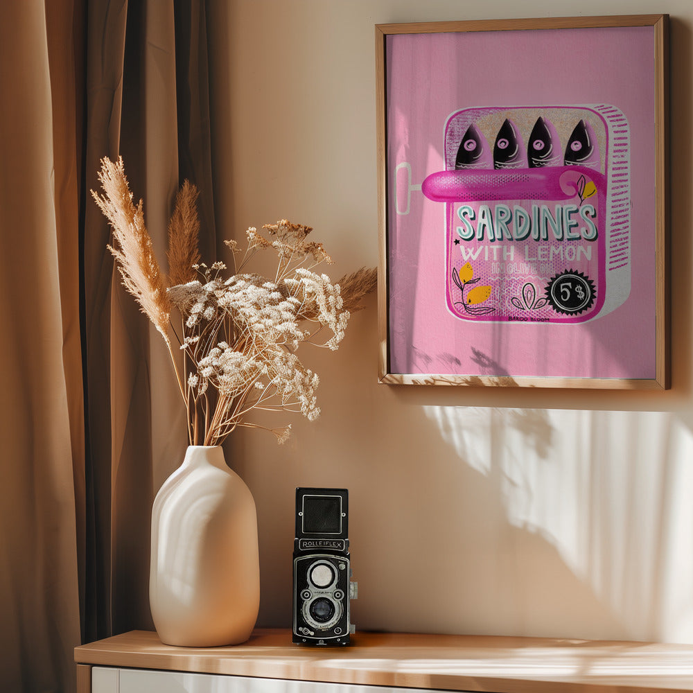 Sardines Tin Can Pink - Poster / Art Print - interiör