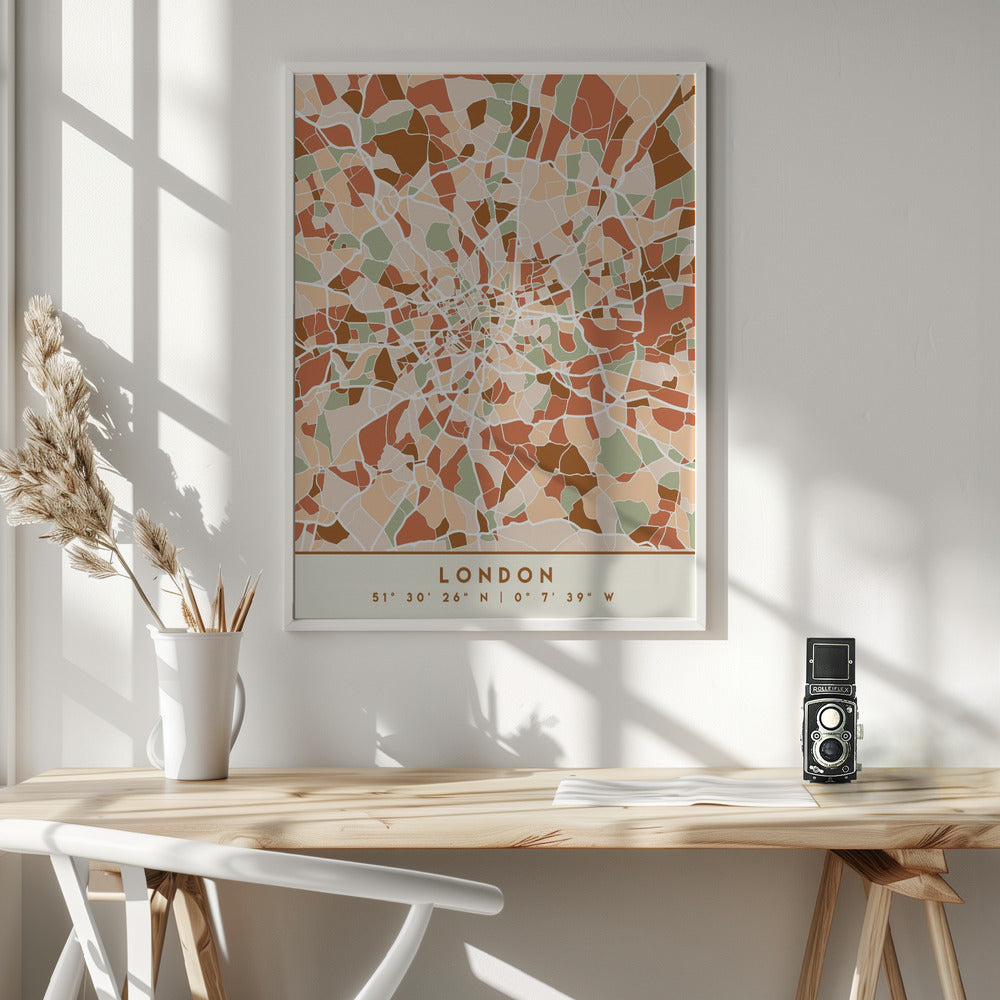 Black Maps Earth Tones 41 - Poster / Art Print - interiör
