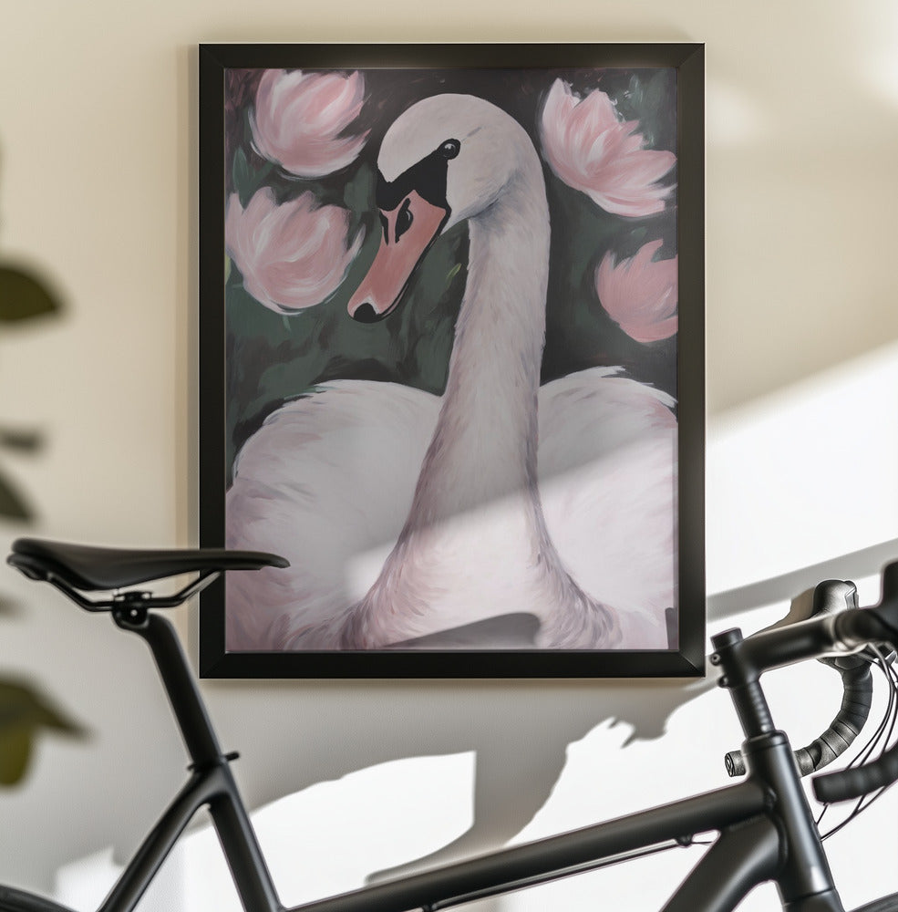 Swan In The Pond - Poster / Art Print - interiör