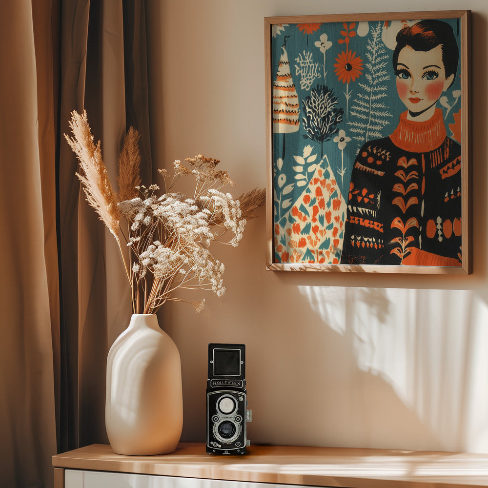 Vintage Mag Knitted Sweater - Poster / Art Print - interiör