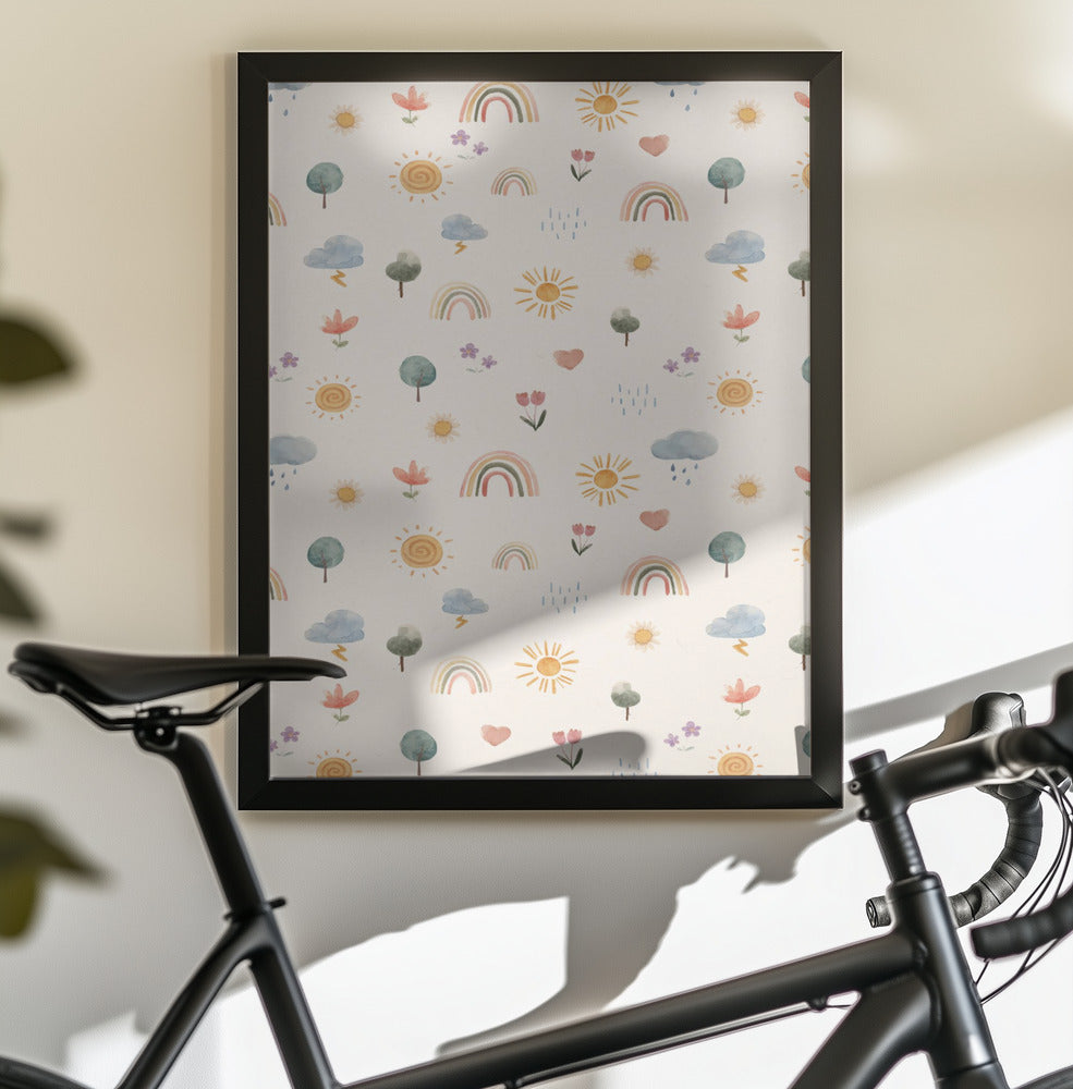 Seasonal Stickers Pattern - Poster / Art Print - interiör