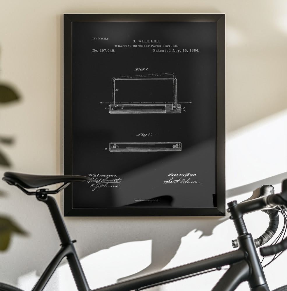 Toilet Paper Fixture Patent 1884 - Poster / Art Print - interiör