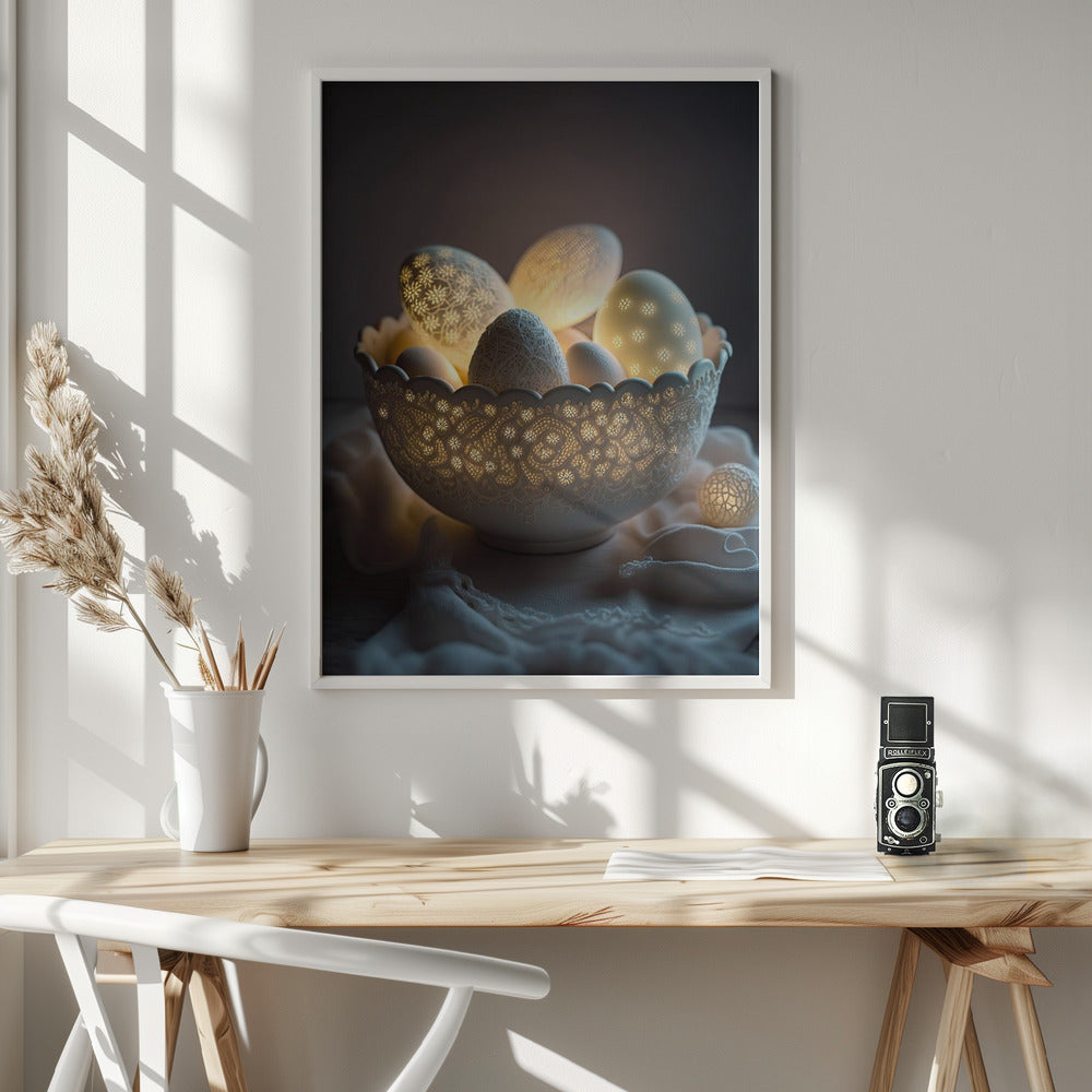 Glowing Eggs - Poster / Art Print - interiör