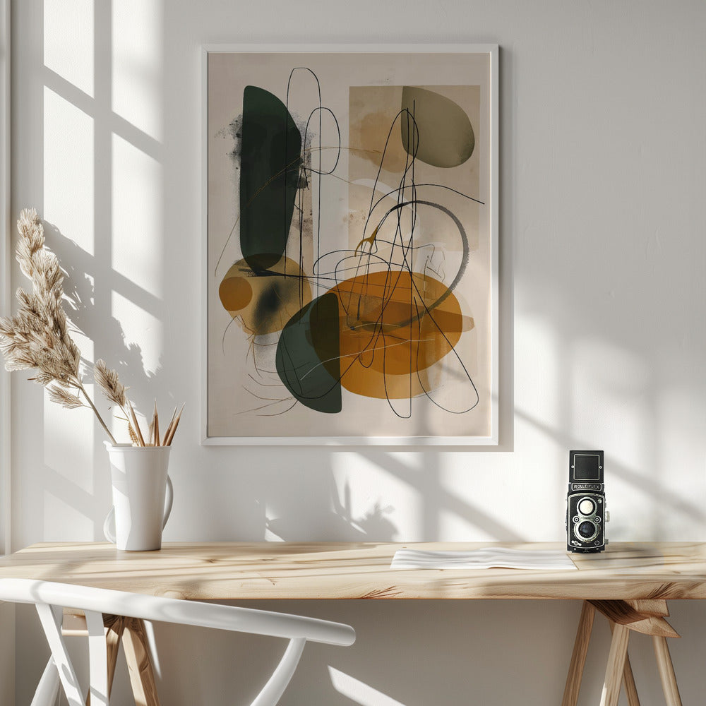 Abstract Beige No 1 - Poster / Art Print - interiör