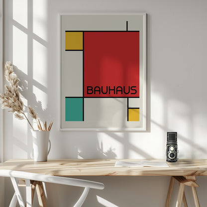 Bauhaus Geometric Design Retro - Poster / Art Print - interiör