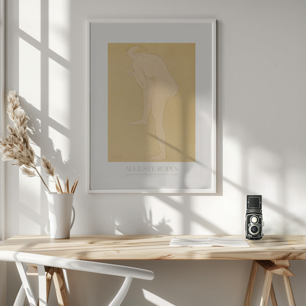 Figure Bending Forward With Right Knee Raised - Poster / Art Print - interiör
