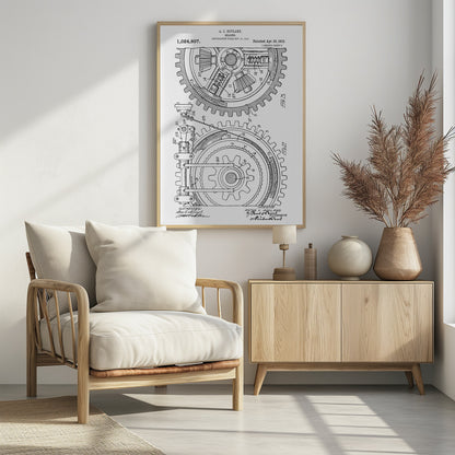 Gearing Patent 1912 - Poster / Art Print - interiör