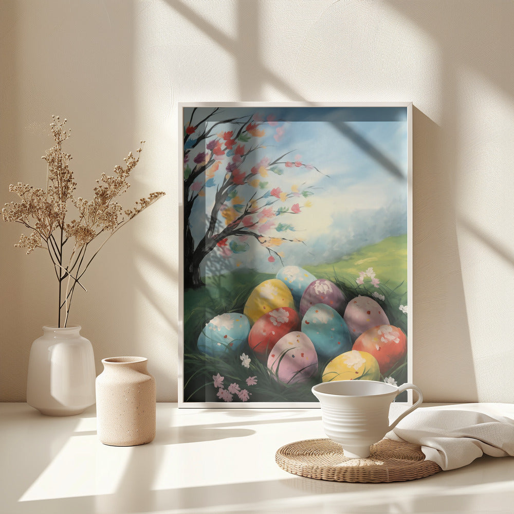 Happy Easter No 1 - Poster / Art Print - interiör