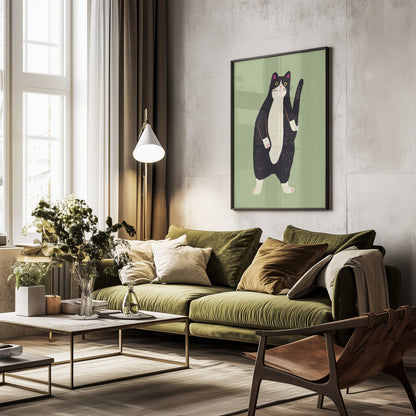 Black and white cat 02 - Poster / Art Print - interiör
