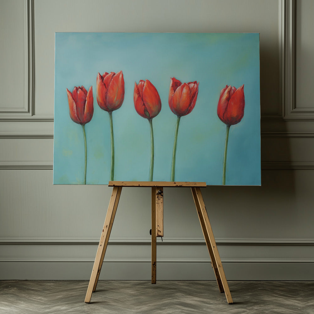 Five Tulips - Poster / Art Print - interiör