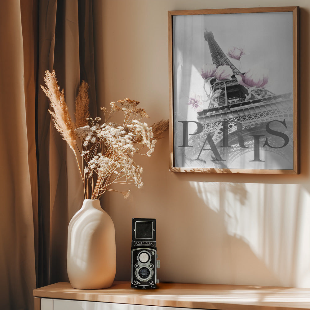 PARIS Magnolia Eiffel Tower - Poster / Art Print - interiör