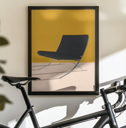 Barcelona Chair By Mies Van Der Rohe - Poster / Art Print - interiör