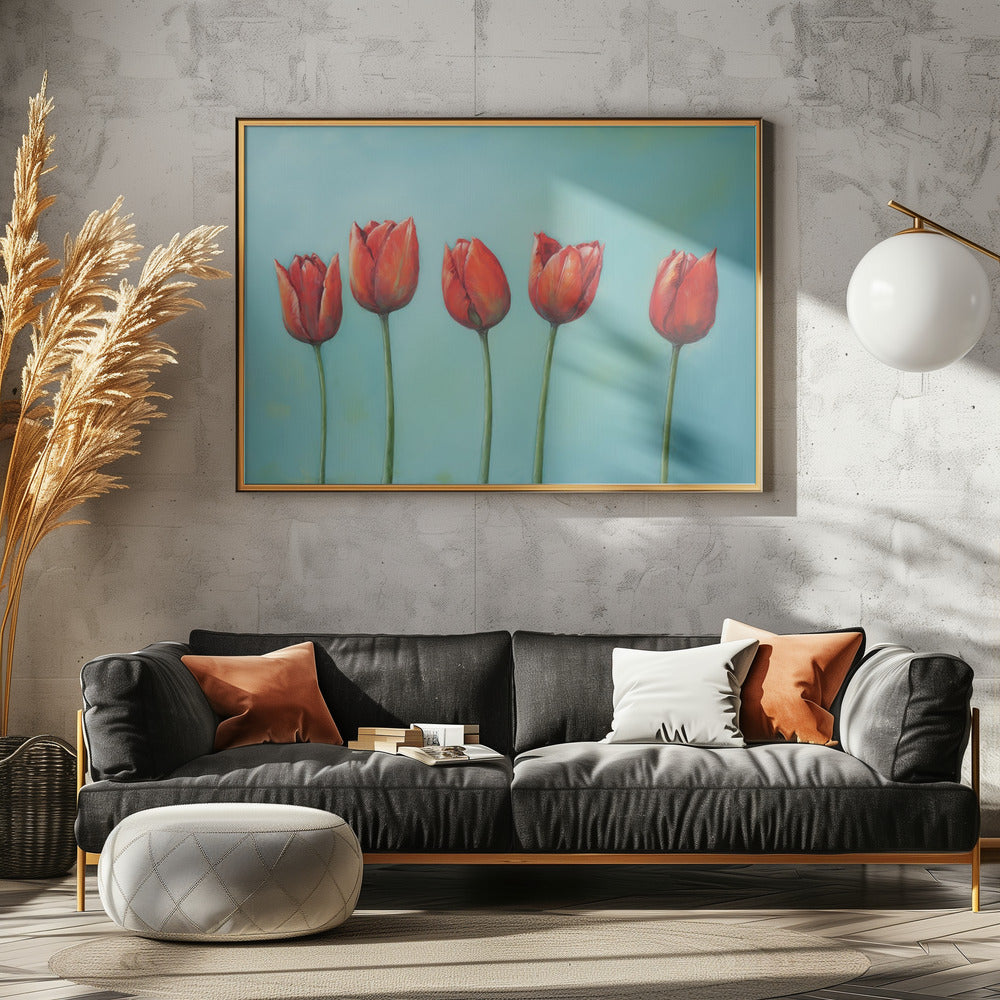 Five Tulips - Poster / Art Print - interiör