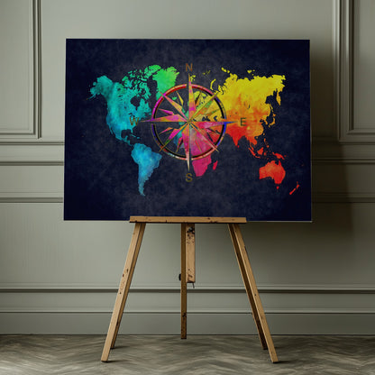 Världskarta 44 - Poster / Art Print - interiör
