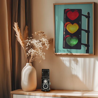 Traffic Light In Love - Poster / Art Print - interiör
