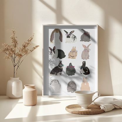 Rabbit Family - Poster / Art Print - interiör