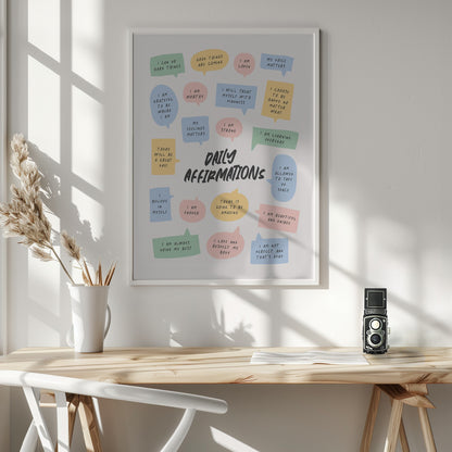 Daily Affirmations - Poster / Art Print - interiör