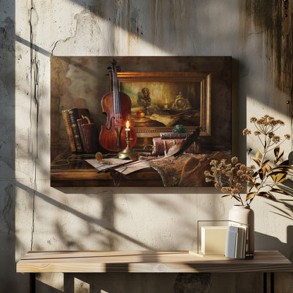 Still life with violin and painting - Poster / Art Print - interiör