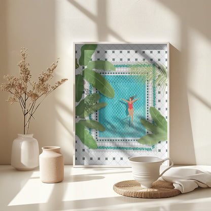 Riad Pool - Poster / Art Print - interiör