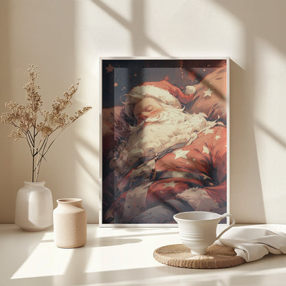 Sleeping Santa - Poster / Art Print - interiör