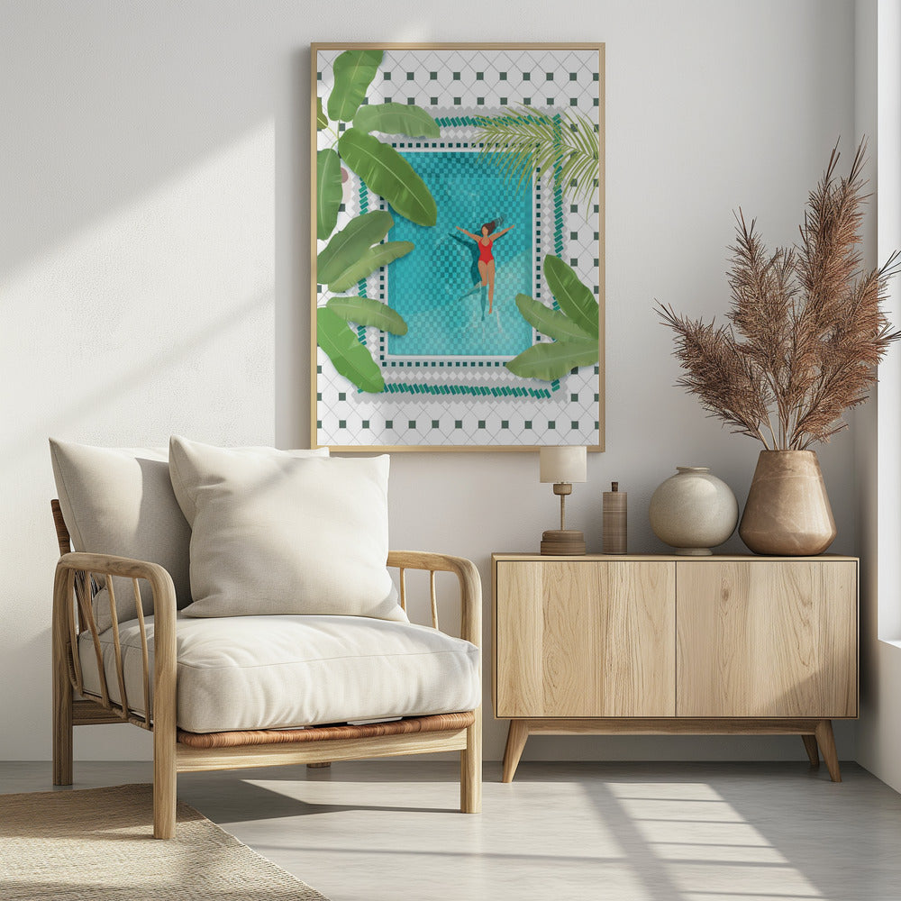 Riad Pool - Poster / Art Print - interiör