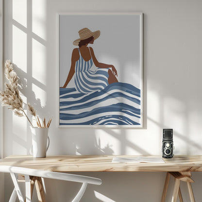 The Girl In the Striped Dress - Poster / Art Print - interiör