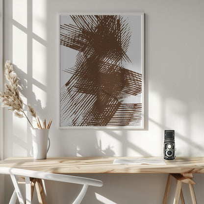Abstract Brown Lines - Poster / Art Print - interiör