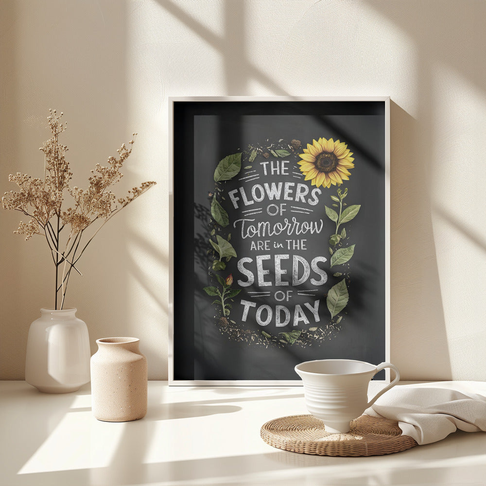 The Flowers Of Tomorrow Are In The Seeds Of Today - Poster / Art Print - interiör