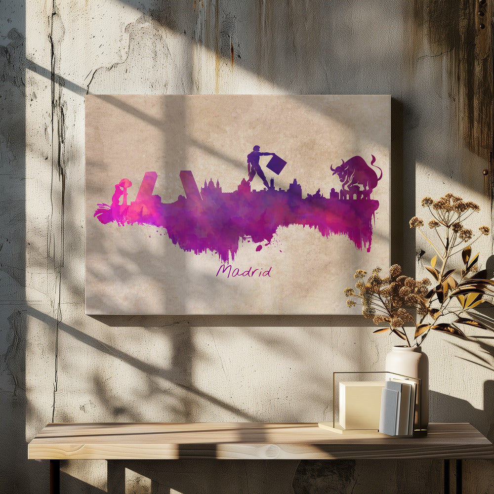 Madrid Spain Skyline City Art (1) - Poster / Art Print - interiör