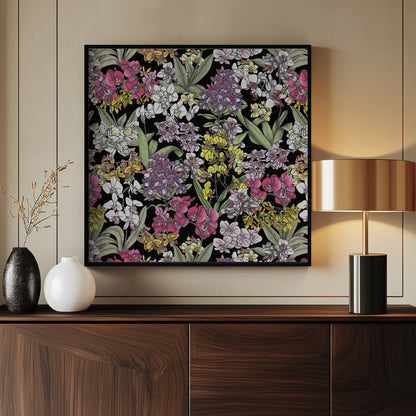Colorful Flowers Pattern - Poster / Art Print - interiör