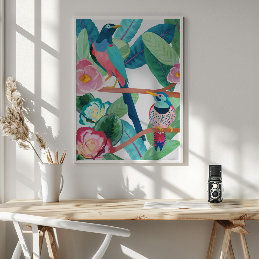 Birds of Spring - Poster / Art Print - interiör