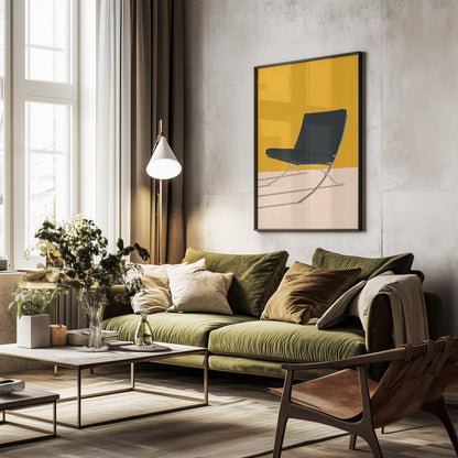 Barcelona Chair By Mies Van Der Rohe - Poster / Art Print - interiör