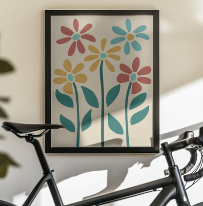 Boho Flowers Series No 3 - Poster / Art Print - interiör