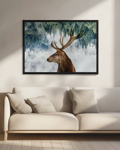 The Deer and the woods - Poster / Art Print - interiör