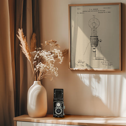 Electric Lamp Patent 1882 - Poster / Art Print - interiör
