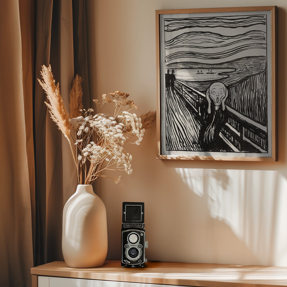 Skriet - The Scream - Mono - Poster / Art Print - interiör