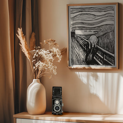 Skriet - The Scream - Mono - Poster / Art Print - interiör
