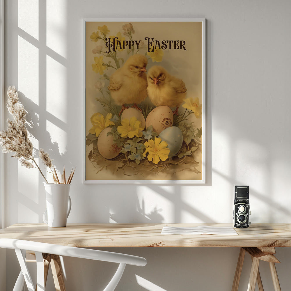Happy Easter No 5 - Poster / Art Print - interiör