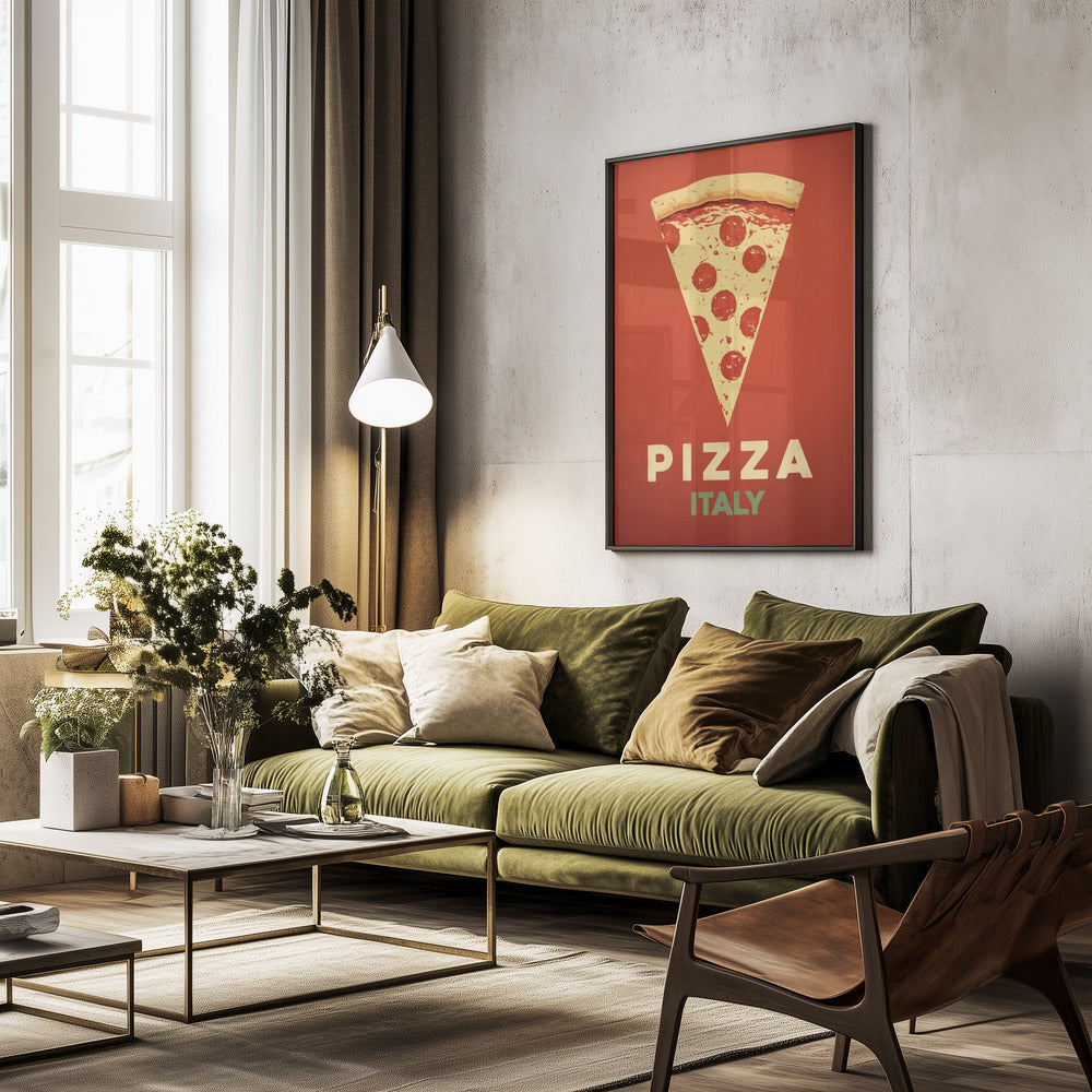 Pepperoni Pizza Slice - Poster / Art Print - interiör